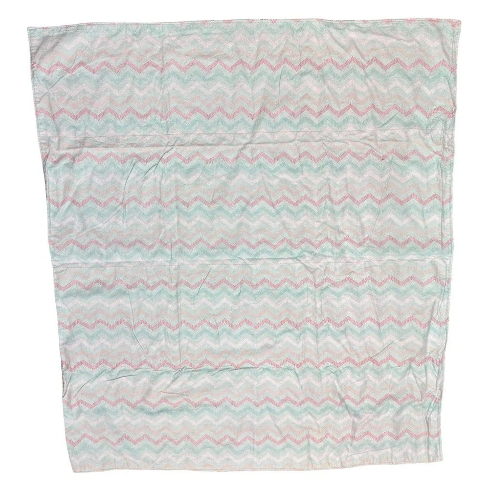 VTG Baby Quilt Blanket Teddy Bear Stars Patchwork Blue Pink Green Soft Crib CUTE